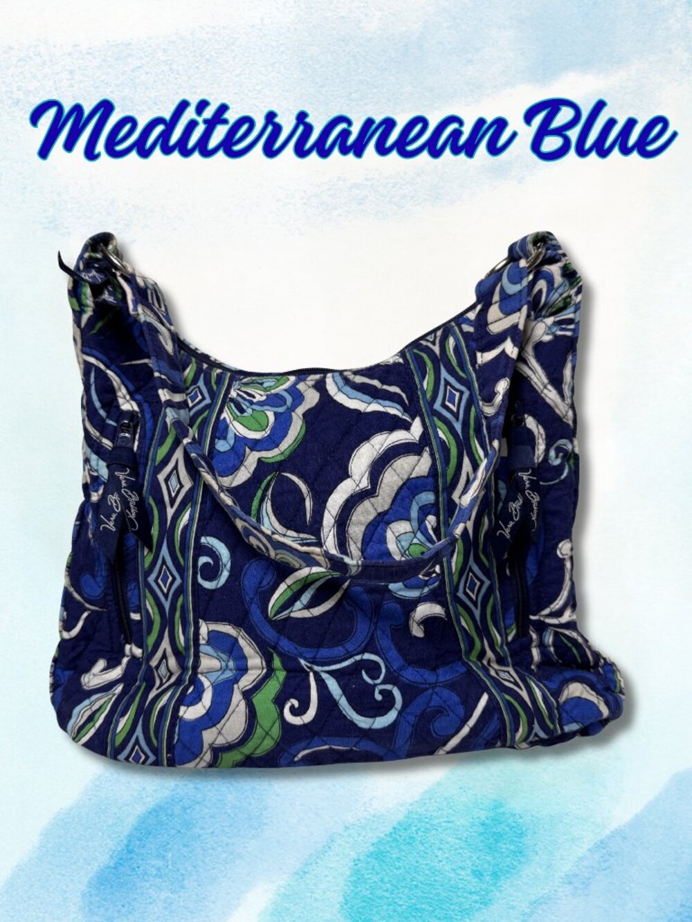 Vera Bradley Mediterranean Blue Hobo Retired 2008 Y2K Shoulder Bag